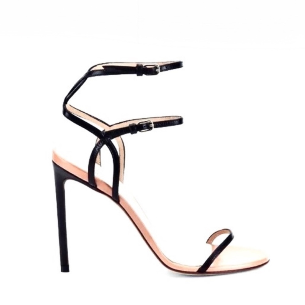 Francesco Russo Bk Leather Strappy Stiletto Sandals Sz US8.5